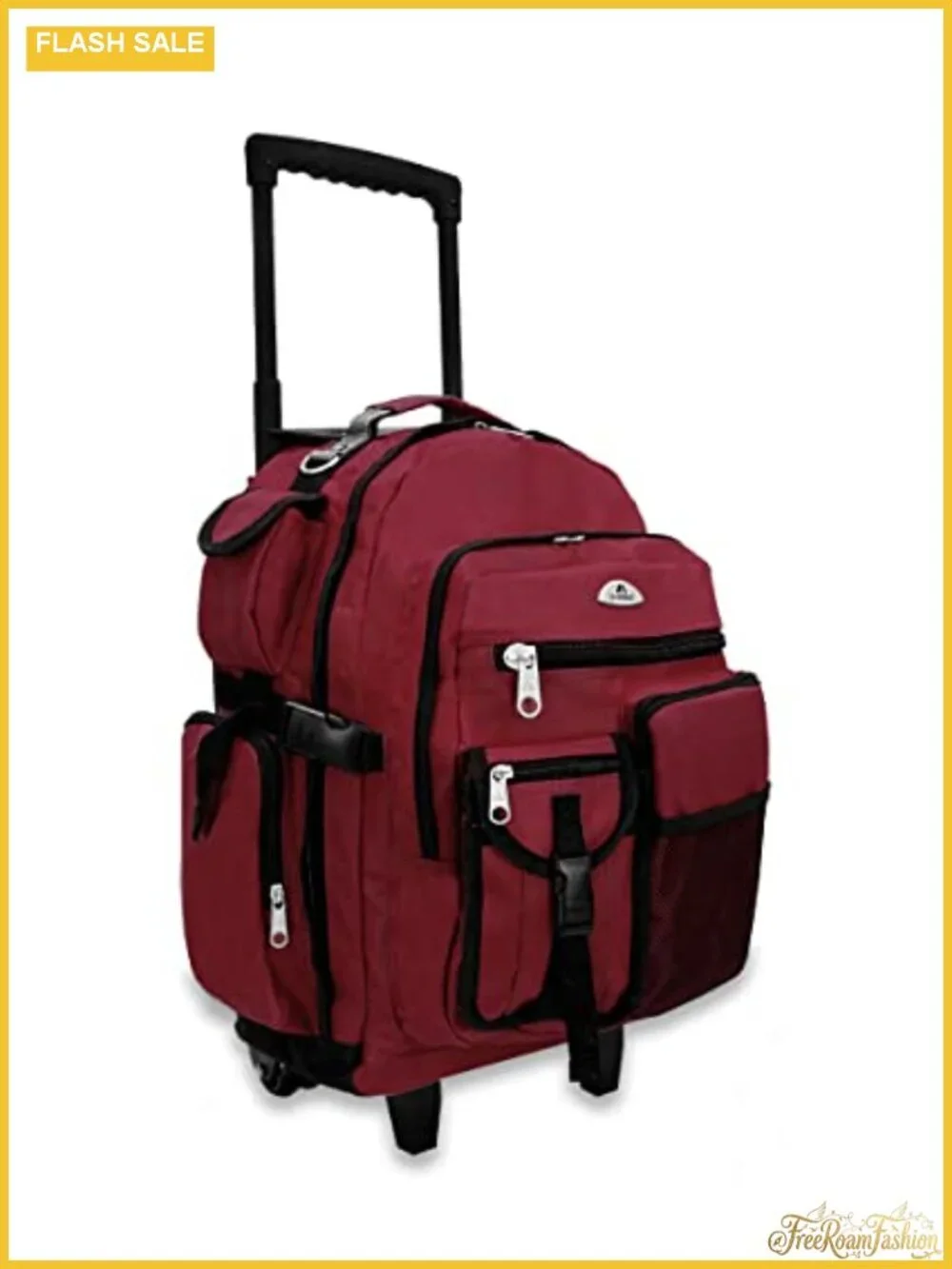 Deluxe Wheeled Backpack, Polyester, Rolling Laptop Backpack with Organizer, One